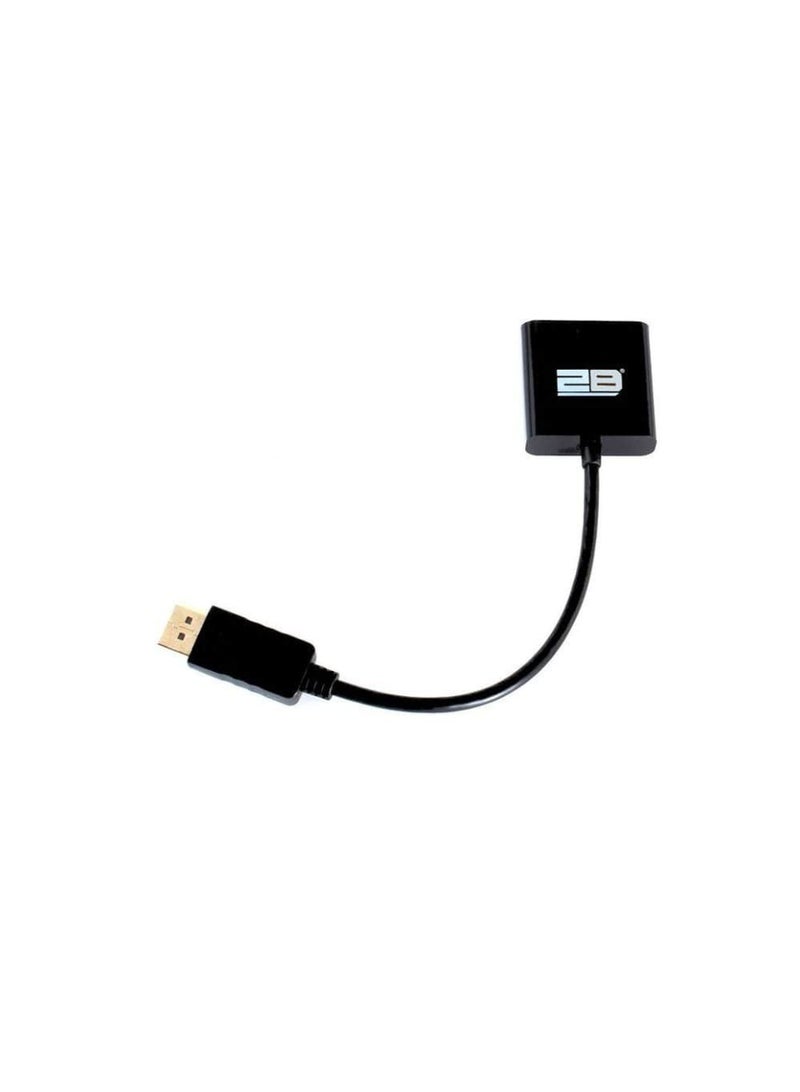 2بي محوّل عرض HDMI إلى VGA بــ 15 دبوس – CV928 – أسود - Image 1